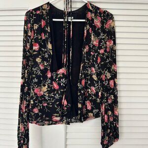 Reformation Floral Wrap Shirt